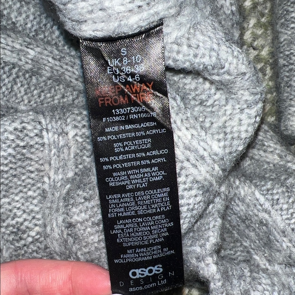 ASOS Grey Ribbed Boat-Neck Sweater - Picture 5 of 5